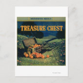 Oranje label voor schatkist (veldversie) briefkaart (Voorkant)