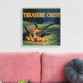 Oranje label voor schatkist (veldversie) canvas afdruk (Insitu (Woonkamer))