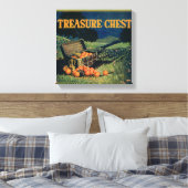 Oranje label voor schatkist (veldversie) canvas afdruk (Insitu (Slaapkamer))