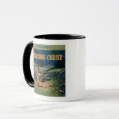 Oranje label voor schatkist (veldversie) mok (Voorkant links)