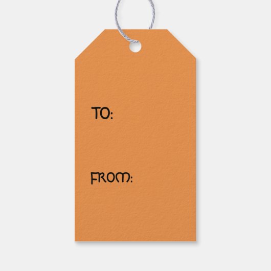 ORANJE LABEL ZWART CAT Gift Label Cadeaulabel (Achterkant)