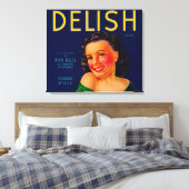 Oranje labelEl Centro, CA Canvas Afdruk (Insitu (Slaapkamer))