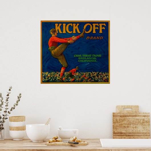 Oranje labelRedlands, CA Poster (Keuken)