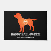 Oranje Labrador Retriever Happy Halloween Custom Deurmat (Voorkant)