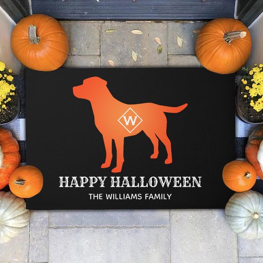 Oranje Labrador Retriever Happy Halloween Custom Deurmat