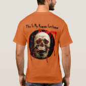 Oranje lachende schedel bloedige halloween t-shirt (Achterkant)
