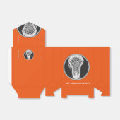 Oranje lacrosse-gunstdoos bedankdoosjes (Uitgevouwen)
