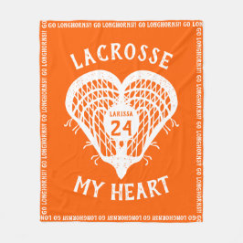 Oranje Lacrosse Mijn Heart Fleece Blanket