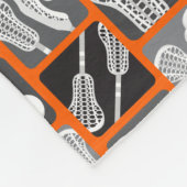 Oranje Lacrosse Stokken en Ballen Fleece Deken (Hoek)