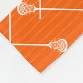 Oranje Lacrosse White Sticks gepatterd Fleece Deken (Hoek)