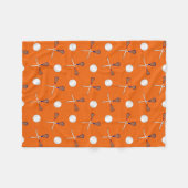Oranje lacrossepatroon fleece deken (Voorkant (Horizontaal))