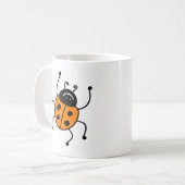Oranje Ladybug Koffiemok (Voorkant links)