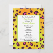 Oranje lakspafdruk en groen Baby shower Kaart (Achterkant)