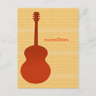 Oranje land Guitar Table Number Briefkaart
