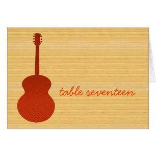 Oranje land Guitar Table Number Kaart