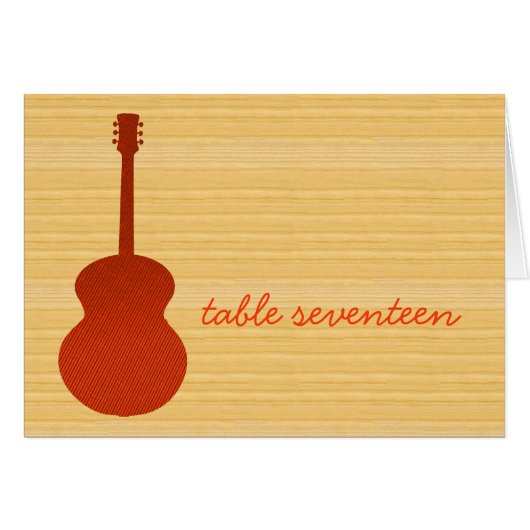 Oranje land Guitar Table Number Kaart (Voorkant Horizontaal)