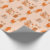 Oranje landbouw decoratief patroon cadeaupapier (Hoek)