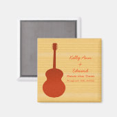 Oranje landengitaar Save the Date Magnet (Voorkant / Achterkant)