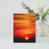 Oranje landschap aan de zon briefkaart (Staand voorkant)