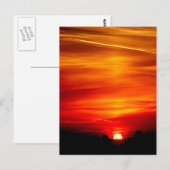 Oranje landschap aan de zon briefkaart (Voorkant / Achterkant)