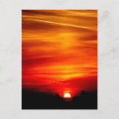 Oranje landschap aan de zon briefkaart (Voorkant)