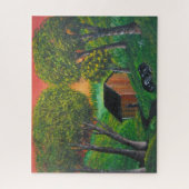 Oranje landschap van de schelp van de boomstam legpuzzel (Verticaal)