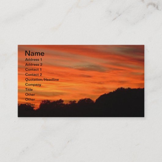 Oranje landschap visitekaartje (Voorkant)