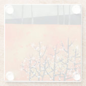 Oranje landschapskunst verbrand glazen onderzetter (Achterkant)