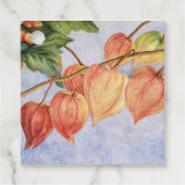 Oranje Lantaarnbloemen Bedankjes Labels (Voorkant)