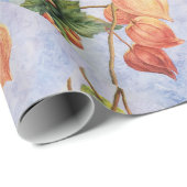 Oranje Lantaarnbloemen Cadeaupapier (Rol Hoek)