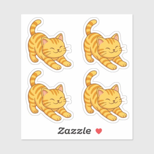 Oranje Lapjeskat Rekken Set van 4 Sticker (Vel)