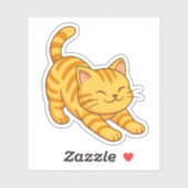 Oranje Lapjeskat Strekkend Sticker (Vel)