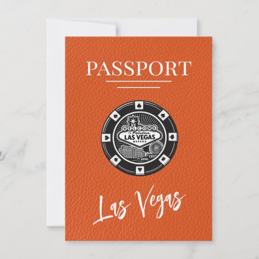 Oranje Las Vegas Passport Bewaar de datum Save The Date (Voorkant)