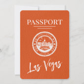 Oranje Las Vegas Passport Wedding Kaart (Achterkant)