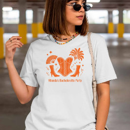 Oranje Las Vegas Showgirl Bruidsmeisje Bach-feest T-shirt