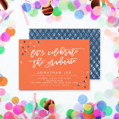 Oranje Laten we het Afstuderen Afstudeerder feest Kaart