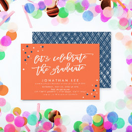 Oranje Laten we het Afstuderen Afstudeerder feest  Kaart