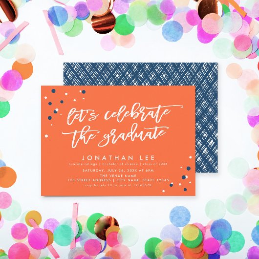 Oranje Laten we het Afstuderen Afstudeerder feest  Kaart