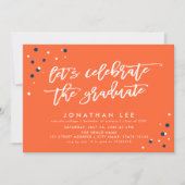 Oranje Laten we het Afstuderen Afstudeerder feest  Kaart (Voorkant)