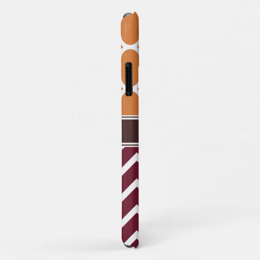 Oranje Lattice Maroon Chevron Pattern Naam bruin Case-Mate iPhone Case (Achterkant/rechts)