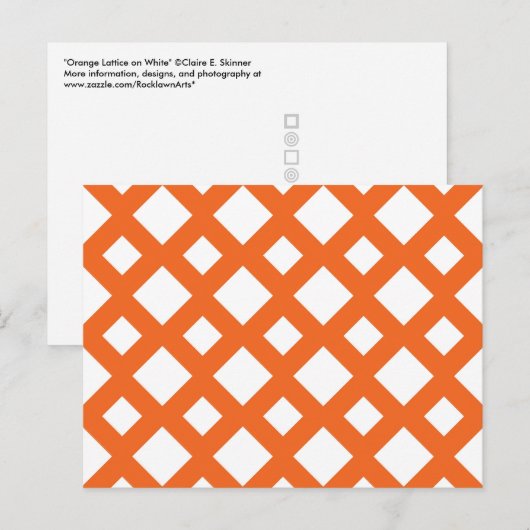 Oranje Lattice on White Briefkaart (Voorkant / Achterkant)