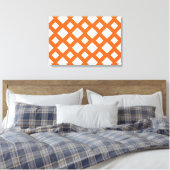 Oranje Lattice on White Canvas Afdruk (Insitu (Slaapkamer))