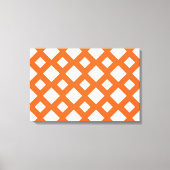 Oranje Lattice on White Canvas Afdruk (Voorkant)