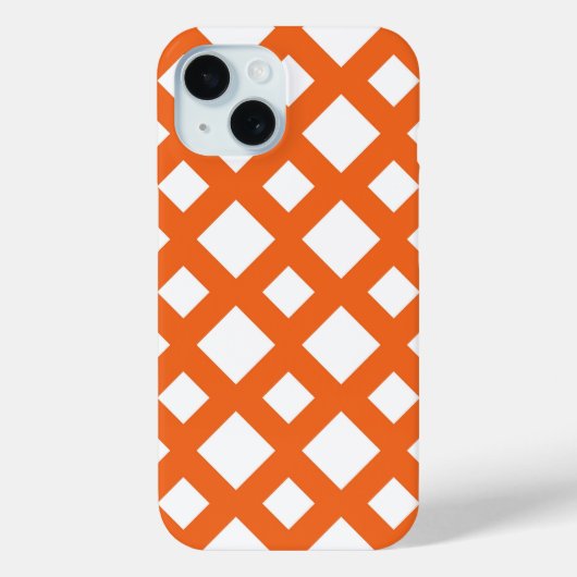 Oranje Lattice on White Case-Mate iPhone Case (Achterkant)