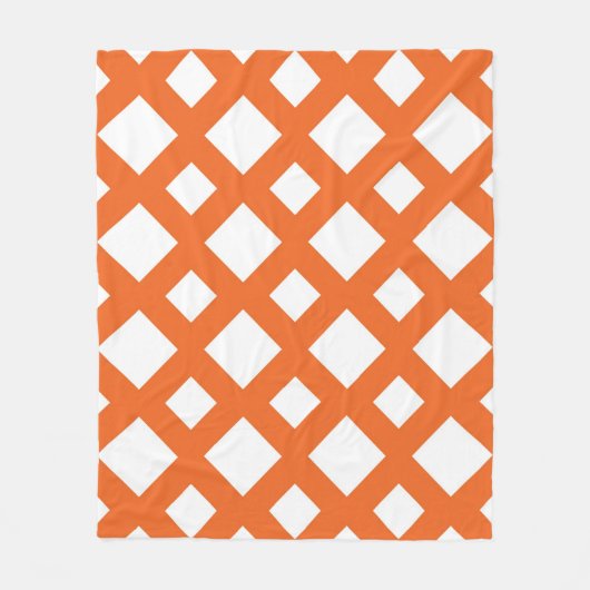 Oranje Lattice on White Fleece Deken (Voorkant)