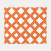 Oranje Lattice on White Fleece Deken (Voorkant (Horizontaal))