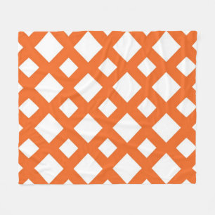Oranje Lattice on White Fleece Deken