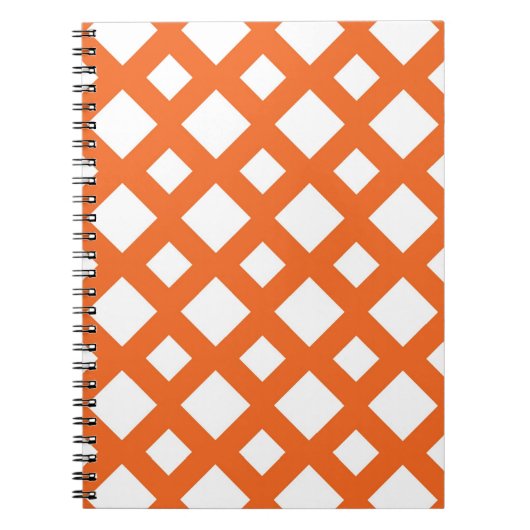 Oranje Lattice on White Notitieboek (Voorkant)