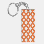 Oranje Lattice on White Sleutelhanger (Voorkant Links)
