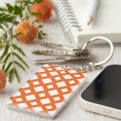 Oranje Lattice on White Sleutelhanger (Voorkant Rechts)